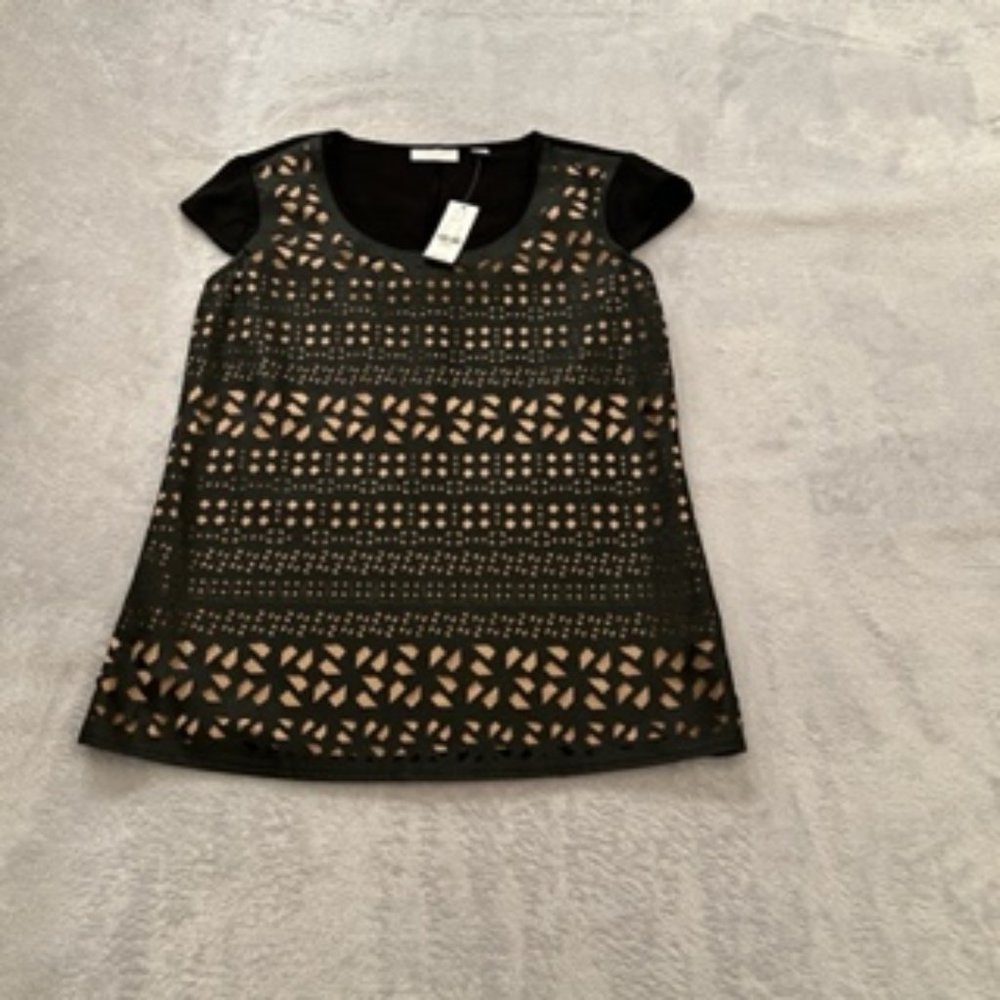 New York & Company Stretch Women's Top Shirt XS Black